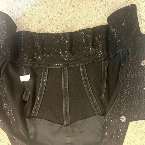 BR black  label Banana Republic sequin moto worn once size 4 beautiful - Picture 9 of 13